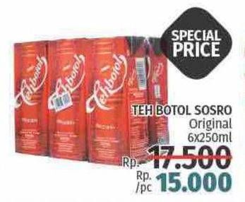 Promo Harga SOSRO Teh Botol Original per 6 box 250 ml - LotteMart