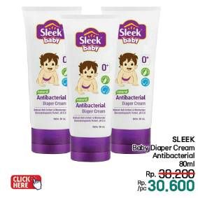 Promo Harga Sleek Baby Antibacterial Diaper Cream 80 ml - LotteMart