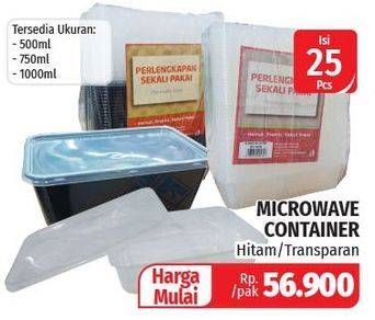 Promo Harga Microwave Container Hitam, Transparant 25 pcs - Lotte Grosir