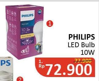 Promo Harga PHILIPS Lampu LED Bulb 10W  - Alfamidi
