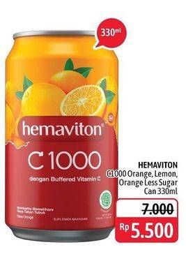 Promo Harga HEMAVITON C1000 Orange, Lemon, Less Sugar 330 ml - Alfamidi