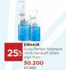 Promo Harga ERHAIR Shampoo Scalperfect Anti Dandruff 100 ml - Watsons