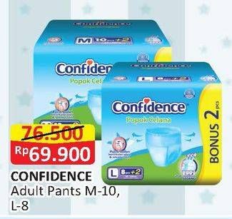 Promo Harga Confidence Adult Diapers Pants M10+2, L8+2 10 pcs - Alfamart