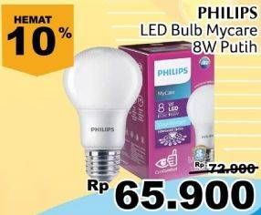 Promo Harga PHILIPS Lampu LED Bulb 8W  - Giant