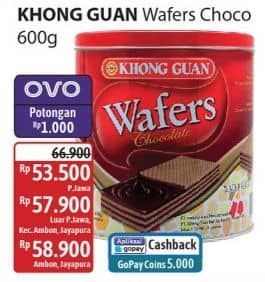 Promo Harga Khong Guan Wafers Chocolate 600 gr - Alfamidi