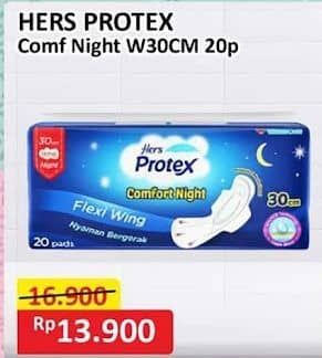 Promo Harga Hers Protex Comfort Night Wing 30cm 20 pcs - Alfamart