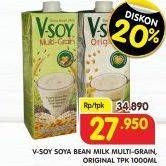 Promo Harga V-SOY Soya Bean Milk Multi Grain, Original 1000 ml - Superindo