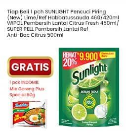 Promo Harga Sunlight Pencuci Piring/Wipol/Super Pel Pembersih Lantai  - Indomaret