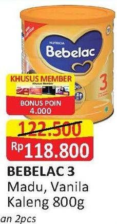 Promo Harga BEBELAC 3 Susu Pertumbuhan Madu, Vanila 800 gr - Alfamart