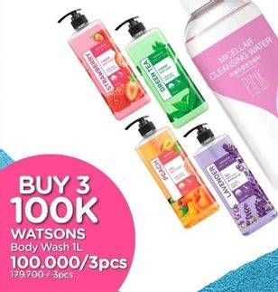 Promo Harga WATSONS Scented Body Wash per 3 botol 1 ltr - Watsons