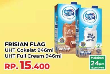 Promo Harga Frisian Flag Susu UHT Purefarm Full Cream, Swiss Chocolate 946 ml - Yogya