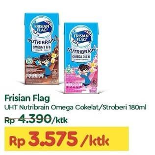 Promo Harga Frisian Flag Susu Cair UHT Nutribrain Cokelat, Strawberry 115 ml - TIP TOP