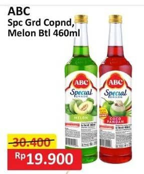 Promo Harga ABC Syrup Special Grade Melon, Coco Pandan 485 ml - Alfamart