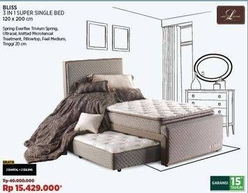 Promo Harga Lady Americana Bliss 3 in 1 Super Single Bed 120 X 200 Cm  - COURTS