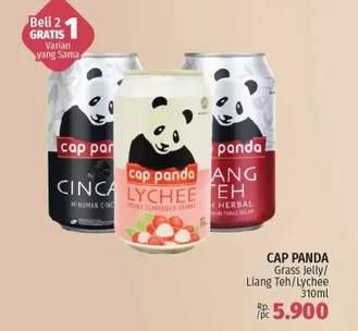 Promo Harga CAP PANDA Minuman Kesehatan Cincau, Liang Teh, Leci 310 ml - LotteMart