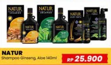 Promo Harga Natur Shampoo Ginseng Extract Anti Hair Fall, Aloe Vera Extract Hair Nutritive 140 ml - Yogya