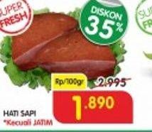 Promo Harga Beef Liver (Hati Sapi) per 100 gr - Superindo