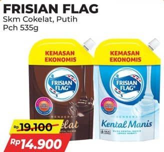 Promo Harga Frisian Flag Susu Kental Manis Cokelat, Putih 535 gr - Alfamart