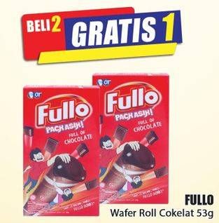 Promo Harga FULLO Wafer Roll Cokelat per 2 box 53 gr - Hari Hari