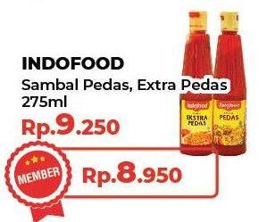 Promo Harga Indofood Sambal Pedas, Ekstra Pedas 275 ml - Yogya