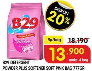 Promo Harga B29 Detergent + Softener Soft Pink 777 gr - Superindo