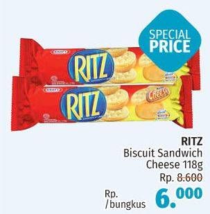 Promo Harga RITZ Sandwich Cheese 118 gr - LotteMart