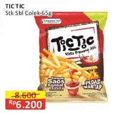 Promo Harga Tic Tic Snack Crunchy Stick Bawang Saos Pedas Mantap 65 gr - Alfamart