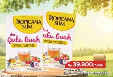 Promo Harga Tropicana Slim Sweetener Gula Buah 50 pcs - TIP TOP