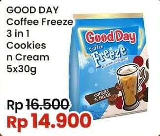 Promo Harga Good Day Coffee Freeze Cookies N Cream per 5 sachet 30 gr - Indomaret