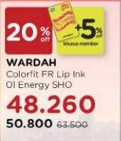 Promo Harga Wardah Colorfit Fresh Matte Lip Ink 01 Energy Shot 4 gr - Watsons