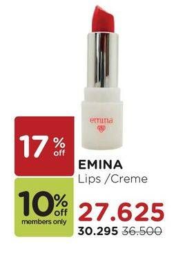 Promo Harga EMINA Creme Lipstick  - Watsons