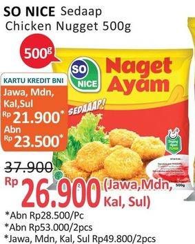 Promo Harga SO NICE Sedaap Chicken Nugget 500 gr - Alfamidi