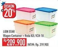 Promo Harga LION STAR Wagon Container + Roda VCH-18 82000 ml - Hypermart