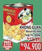 Promo Harga Khong Guan Assorted Biscuit Red Persegi 1600 gr - Hypermart