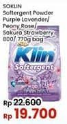 Promo Harga So Klin Softergent Purple Lavender, Rossy Pink, Soft Sakura 770 gr - Indomaret