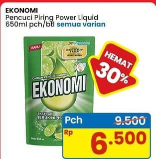 Promo Harga Ekonomi Pencuci Piring Power Liquid All Variants 650 ml - Indomaret