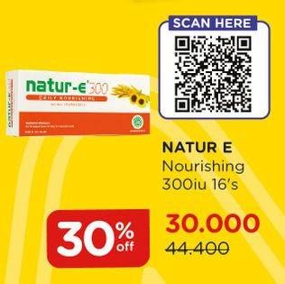 Promo Harga NATUR-E Daily Nourishing 300IU 16 pcs - Watsons