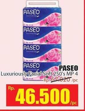 Promo Harga PASEO Facial Tissue Luxuriously per 4 pouch 250 pcs - Hari Hari