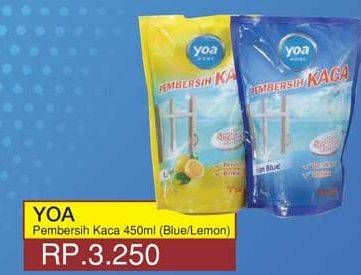 Promo Harga YOA Pembersih Kaca Blue, Lemon 450 ml - Yogya