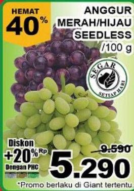 Promo Harga Anggur Red/Hijau Seedless  - Giant