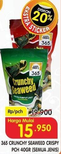 Promo Harga 365 Crunchy Seaweed All Variants 40 gr - Superindo