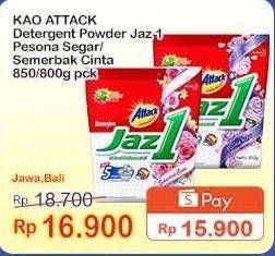 Promo Harga Attack Jaz1 Detergent Powder Pesona Segar, Semerbak Cinta 800 gr - Indomaret