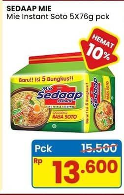 Promo Harga Sedaap Mie Kuah Soto per 5 pcs 75 gr - Indomaret
