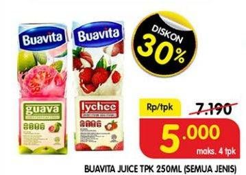 Promo Harga BUAVITA Fresh Juice Mango 250 ml - Superindo