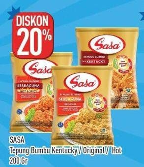 Promo Harga Sasa Tepung Bumbu Ala Kentucky Ayam Krispi, Serbaguna Hot Spicy, Serbaguna Original 210 gr - Hypermart
