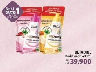 Promo Harga Betadine Natural Defense Body Wash Manuka Honey Moisturising Aloe Vera, Refreshing Pomegranate And Moisturising Aloe Vera 400 ml - LotteMart