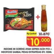 Promo Harga INDOMIE Mie Goreng Aceh/Ayam Geprek + INDOFOOD Sambal Pedas/Extra Pedas 135ml  - Superindo