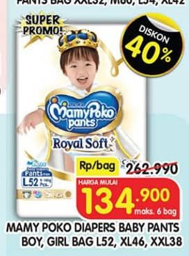 Promo Harga Mamy Poko Pants Royal Soft L52, XL46, XXL38 38 pcs - Superindo