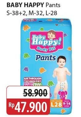 Promo Harga Baby Happy Body Fit Pants S38+2, M32, L28 28 pcs - Alfamidi