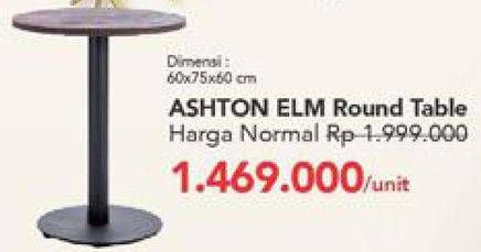 Promo Harga ASHTON ELM Round Table 60x75x60cm  - Carrefour